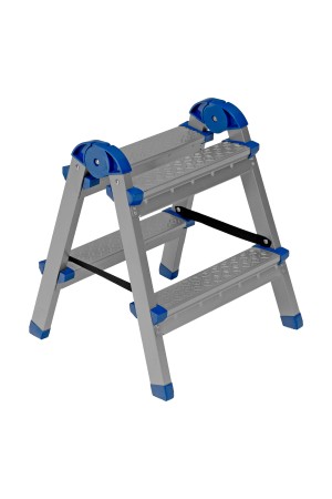 Стремянка двухсторонняя 2 ступени, сталь профиль, стальные ступени, Россия Сибртех