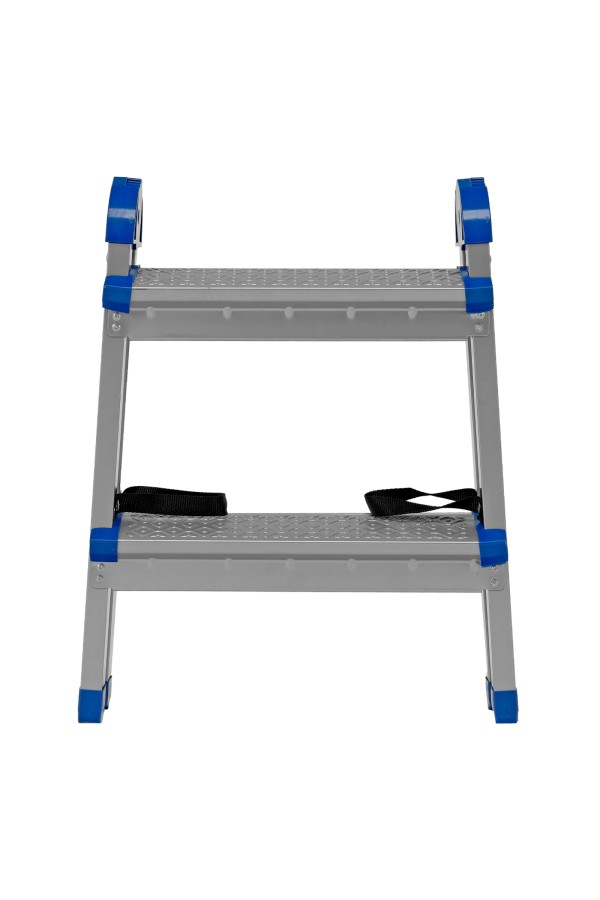 Стремянка двухсторонняя 2 ступени, сталь профиль, стальные ступени, Сибртех