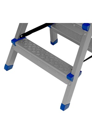Стремянка двухсторонняя 2 ступени, сталь профиль, стальные ступени, Россия Сибртех