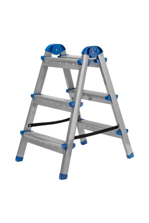 Стремянка двухсторонняя 3 ступени, сталь профиль, стальные ступени, Россия Сибртех