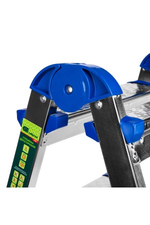 Стремянка двухсторонняя 4 ступени, сталь профиль, стальные ступени, Россия Сибртех