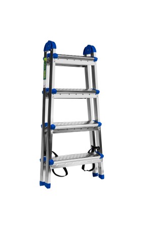 Стремянка двухсторонняя 4 ступени, сталь профиль, стальные ступени, Россия Сибртех