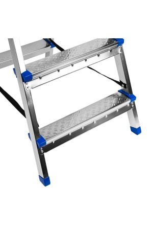 Стремянка двухсторонняя 4 ступени, сталь профиль, стальные ступени, Россия Сибртех