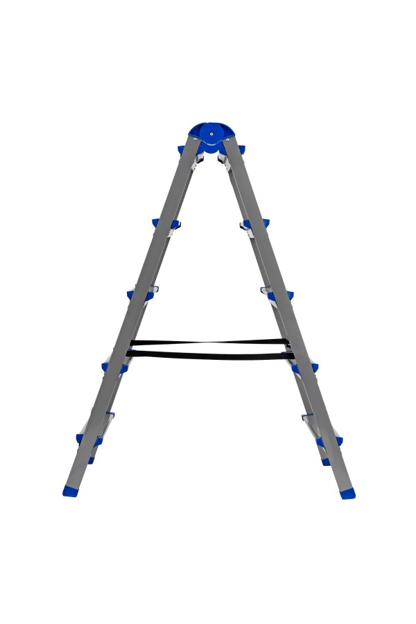 Стремянка двухсторонняя 5 ступеней, сталь профиль, стальные ступени, Сибртех