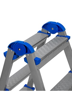 Стремянка двухсторонняя 5 ступеней, сталь профиль, стальные ступени, Россия Сибртех