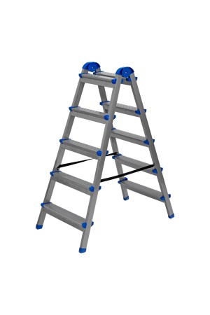 Стремянка двухсторонняя 5 ступеней, сталь профиль, стальные ступени, Россия Сибртех