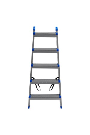 Стремянка двухсторонняя 5 ступеней, сталь профиль, стальные ступени, Россия Сибртех