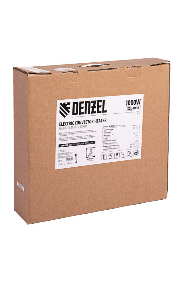 Конвектор электрический XCE-1000, 230 В, 1000 Вт, X-образный нагреватель Denzel