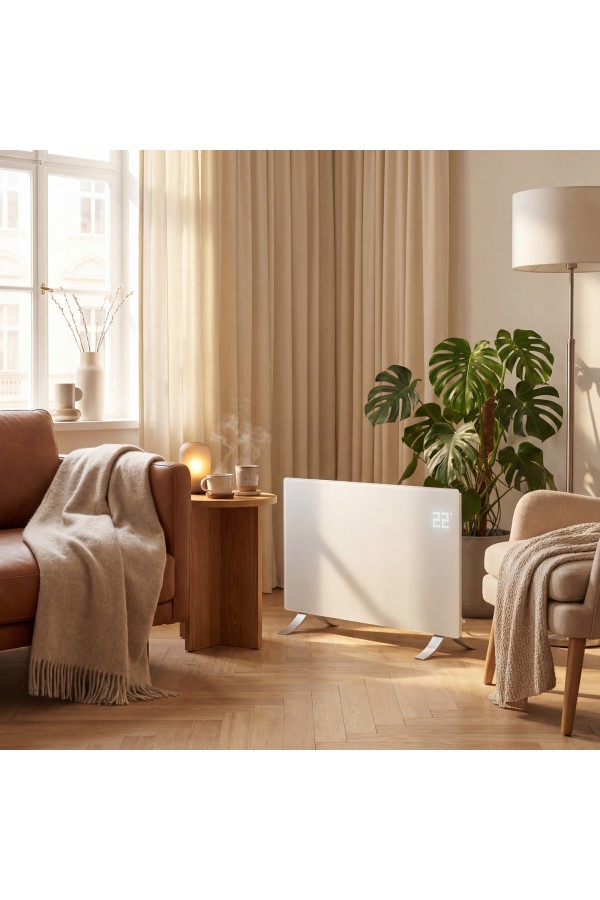 Конвектор электрический OptiPrime-2000, Wi-Fi, тачскрин, цифровой термостат, 2000 Вт Denzel