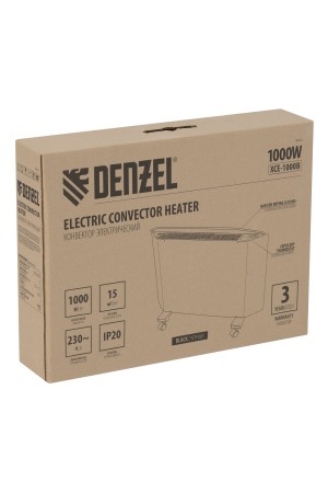 Конвектор электрический XCE-1000 B, 230 В, 1000 Вт, X-образный нагреватель Denzel