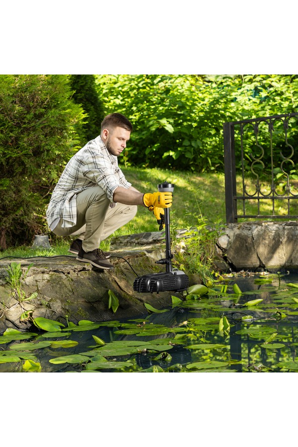 Насос фонтанный FNP90-39, 92 Вт, подъем 3,9 м, 3200 л/ч, колокольчик/каскад/гейзер Denzel