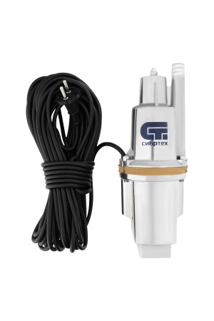 Вибрационный насос СВН300-15, верхний забор, 300 Вт, напор 75 м, 1200 л/ч, кабель 15 м Сибртех