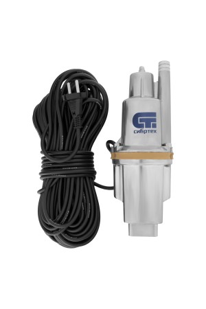 Вибрационный насос СВН300-25, верхний забор, 300 Вт, напор 75 м, 1200 л/ч, кабель 25 м Сибртех