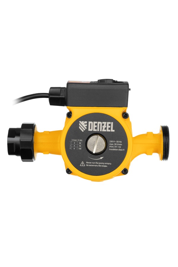 Циркуляционный насос CP25-6, напор 6 м, 50 л/мин, 1 м кабель, монт. длина 180 мм Denzel