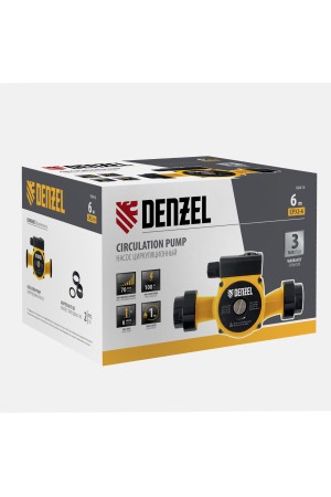 Циркуляционный насос CP32-6, напор 6 м, 70 л/мин, 1 м кабель, монт. длина 180 мм Denzel