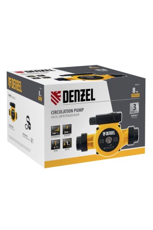 Циркуляционный насос CP32-8, напор 8 м, 160 л/мин, 1 м кабель, монт. длина 180 мм Denzel