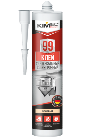 Клей KIM TEC 99 бежевый универсальный ультрасильный 280 мл. арт.03-01-99 "жидкие гвозди" (12)