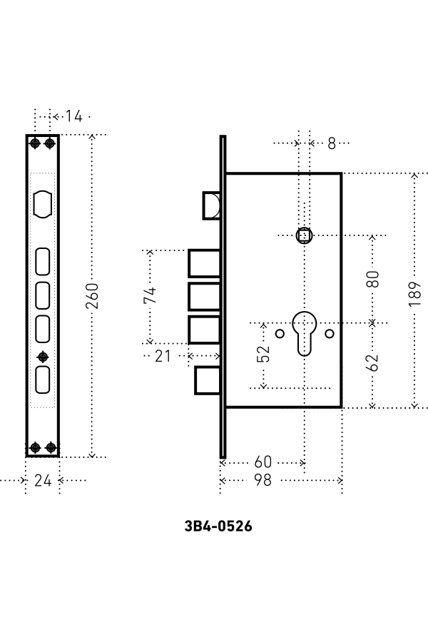 АЛЛЮР ЗВ4-0526 GP-L золото без ц/м с/руч Замок врезной тяж  (12)