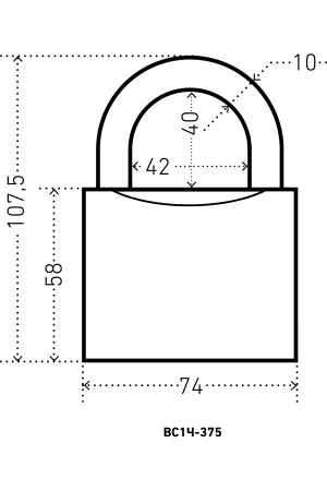 АЛЛЮР ВС1Ч-375 d10мм полимер 5кл. Замок навесной (24,6!!!)