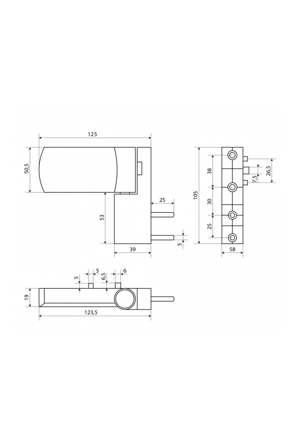 ЛДМ DH-R27.3 150 кг. Белый Ral 9016  Дверная петля для ПВХ (30)