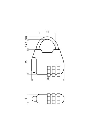 АЛЛЮР ВС1К-35/4 (HA806) CP серебро кодовый d=4мм Замок навесной НОВИНКА (240,12)