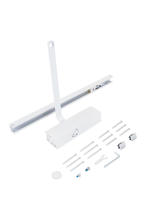 NOTEDO Доводчик дверной  DC-075 SL+HO WHITE со скользящей тягой, с фикс. до 60 кг (10)