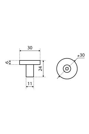 StahlBuro AP2401 2шт., BL матовый черный. Ручка-кнопка мебельная (25, 250)