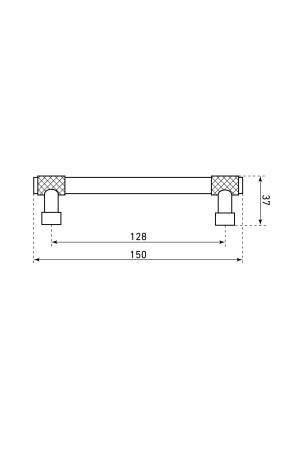 StahlBuro AP2307-128 2шт., W матовый белый хром. Ручка-скоба мебельная (15, 150)
