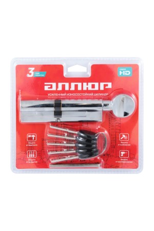 АЛЛЮР HD FG 110-5К CP[45х10х55G](50x60G) хром перф.кл БЛИСТЕР Цилиндровый механизм (60,50,10)