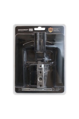 АЛЛЮР АРТ  "ТИНА" BL+L45-8 BL (88150/S45) матовый черный Комплект ручка и защелка (20)