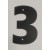 Цифра дверная Пермь "3"черная 60 мм