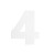 Цифра дверная Пермь "4"белая 60 мм