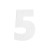 Цифра дверная Пермь "5"белая 60 мм