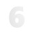 Цифра дверная Пермь "6"белая 60 мм