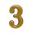 Цифра дверная АЛЛЮР пластик "3"золото (3000,20!!!)