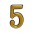 Цифра дверная АЛЛЮР пластик "5"золото (3000,20!!!)