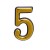 Цифра дверная АЛЛЮР пластик "5"золото (3000,20!!!)