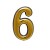 Цифра дверная АЛЛЮР пластик "6"золото (3000,20!!!)