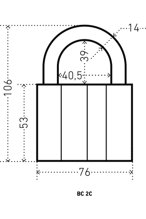 АЛЛЮР  ВС2С d14мм Замок навесной (48,6!!!)
