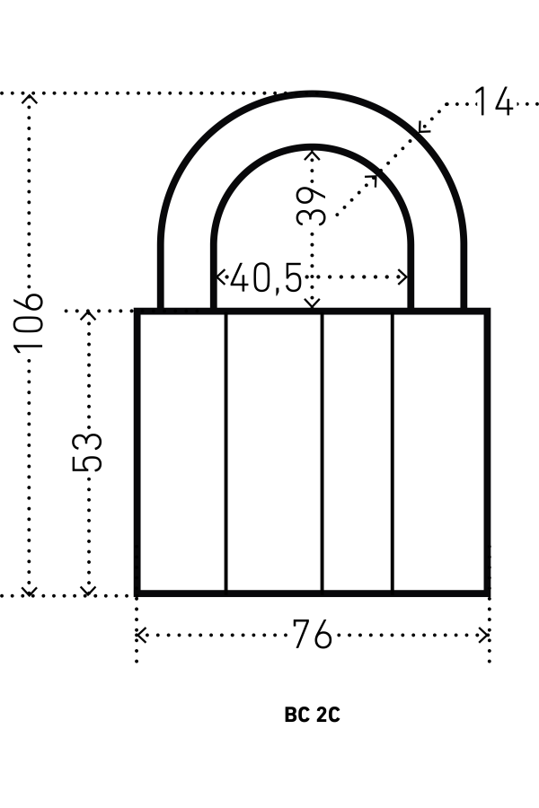 АЛЛЮР  ВС2С d14мм Замок навесной (48,6!!!)