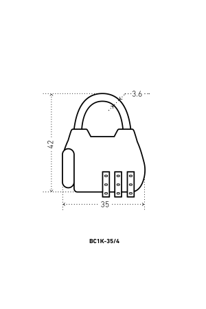 АЛЛЮР ВС1К-35/4 (HA806) CP серебро кодовый d=4мм Замок навесной НОВИНКА (240,12)