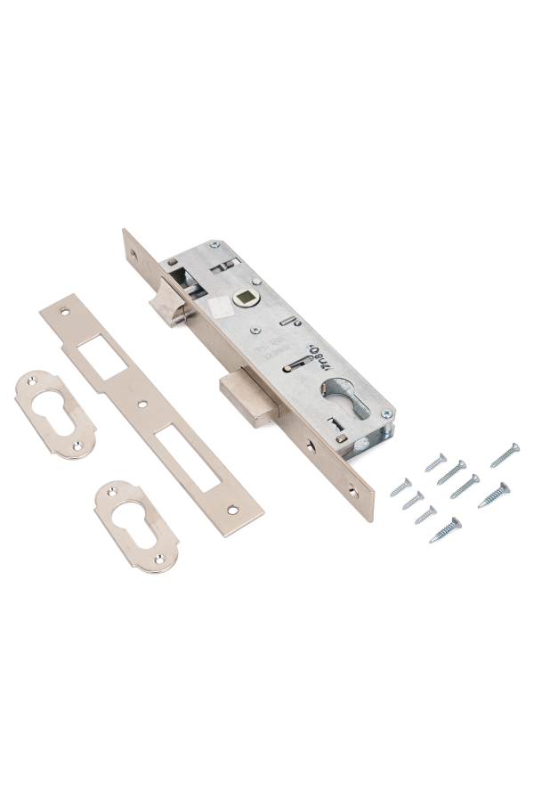 KALE 153  30mm W/B никель б/мех. , м/о 85мм Замок врезной б/руч (30)