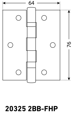 АЛЛЮР 20325 (77х64) 2BB-FHP WW 2 подш.,белая Петля дверная 2 шт (50,10)
