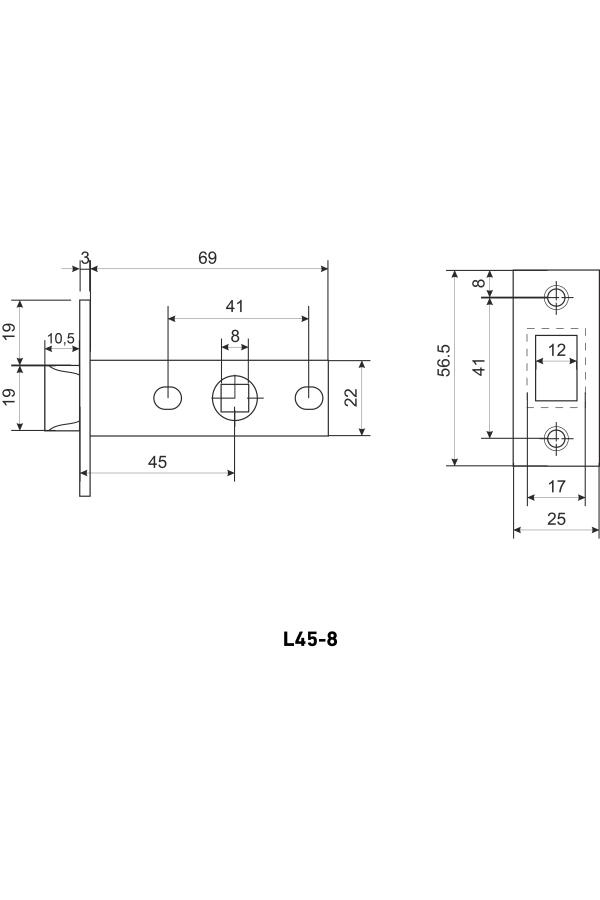 АЛЛЮР АРТ L45-8 MAB мат.бронза торц.планка 25мм б/ручек Защёлка (100)
