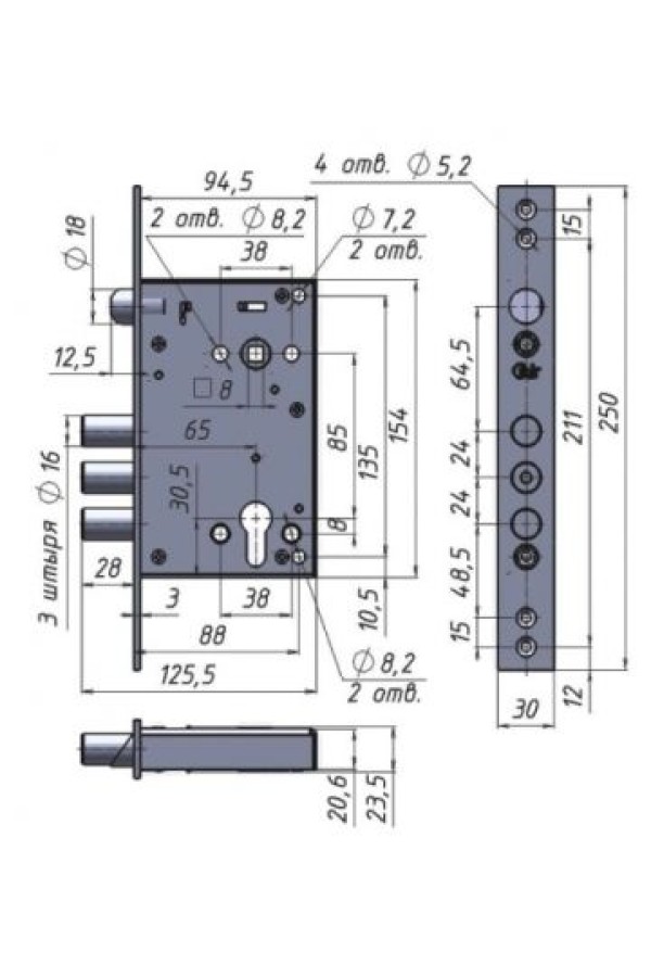 Крит ЗВ-А8 Ассистент б/о, без ЦМ, м/о 85, арт.05512 Замок врезной тяж.(20)