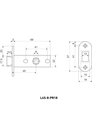 АЛЛЮР АРТ L45-8-PR18 SB мат.золото пластик овал.торц.планка18мм б/ручек Защёлка (100)