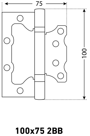 АЛЛЮР 100х75 2BB MAB БЛИСТЕР 2,5мм мат.бронза Петля накладная без врезки 2 шт (50,25)