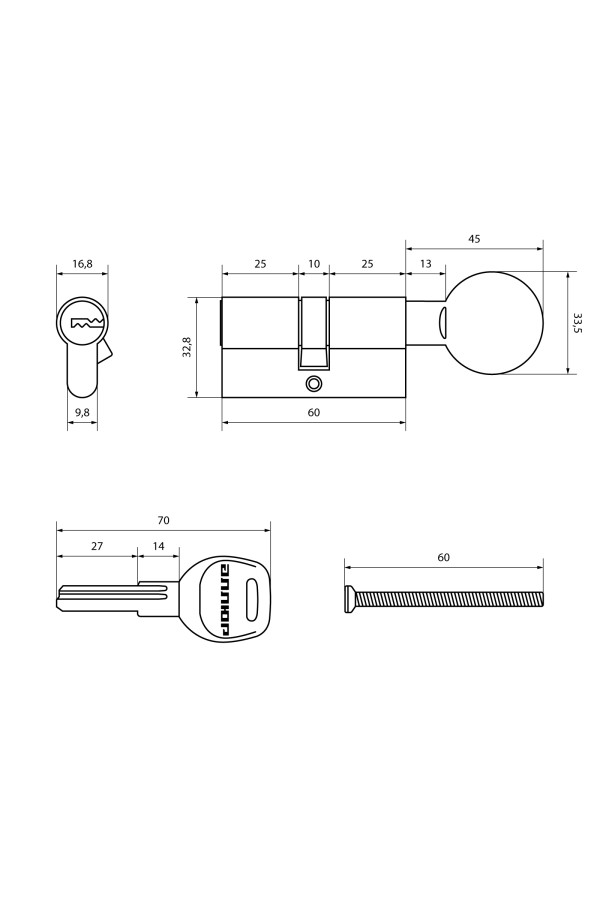 АЛЛЮР HD FG 60-5К BLACK (30x30G) черный перф.кл/верт БЛИСТЕР Цилиндровый механизм (60,10)