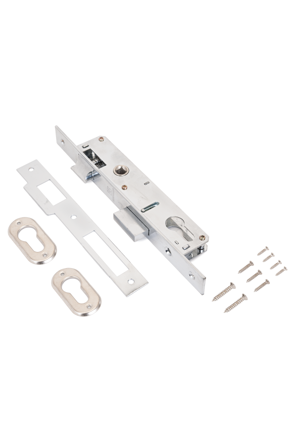 АЛЛЮР 7011-20 СР хром узкопроф с защ. б/мех.Замок врезной б/руч (30)