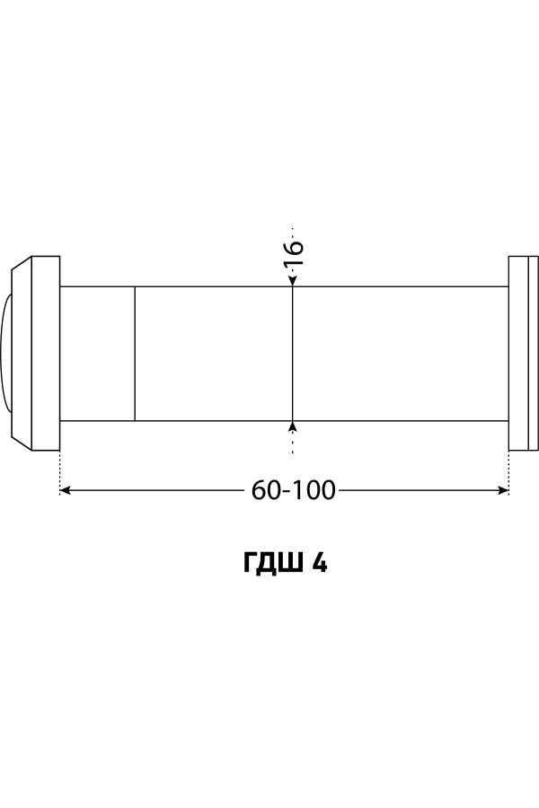 АЛЛЮР ГДШ-4 БШт 60-100мм d=16мм ст.бронза Глазок дверной  (200,20)